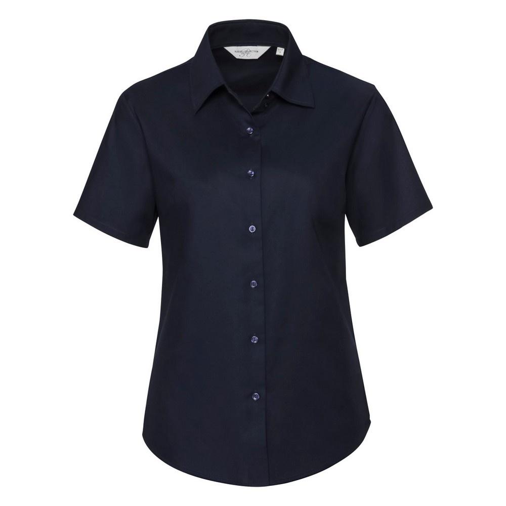 Russell Collection Ladies/Womens Short Sleeve Easy Care Oxford Shirt