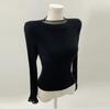 Chic Sheer Knit Top for Women – Long Sleeve, Half Neck, Ribbed Slim Fit, Office, Casual, Date Wear