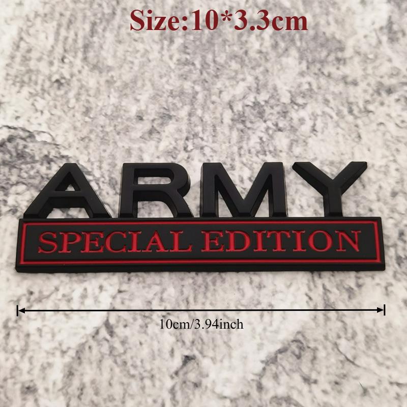 

High-quality Modification Metal 3D Stereoscopic Car Stickers ARMY EDITION Letters Decoration Scratches Cover Car Accessories