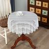 Hollow Out Retro French Circular Cover Cloth White Wedding Decor Lace Table Cloth Rectangle Tablecloth for Birthday Banquet Coffee Table Cover