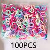 100 KS Barevné Základní Nylonové Elastické Gumičky do Vlasů pro Dívky na Držení Ohonu Scrunchie Gumička Dětské Základní Vlasové Doplňky