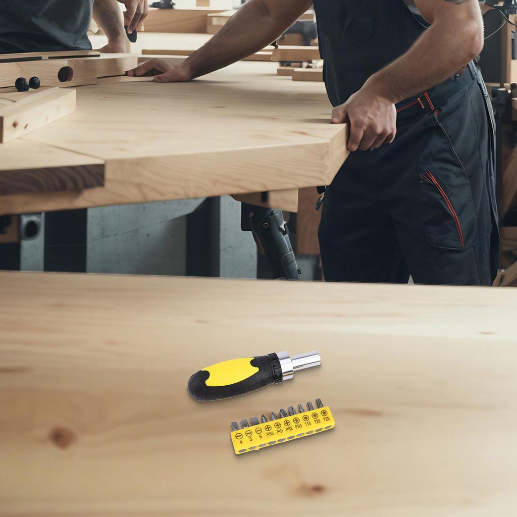 Skralledreiebits Hurtigskralle-nøkkelsett 1/4 tomme Batch-hode Skrutrekkerhåndtak Forlenger Sokkelnøkkel Reparasjonsverktøy