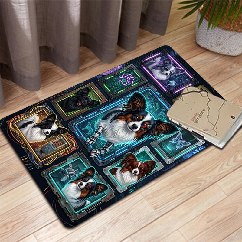 Cybernetic Canine Evolution Pattern Rug Floor Mat for Living Room or Bedroom Soft and Comfortable Carpet a Gift for Birthday and Holiday.