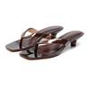 Damen Sandalen Flip Flops Tragen Quadratische Kopfmode Weinbrille Kristall Gelee Hausschuhe