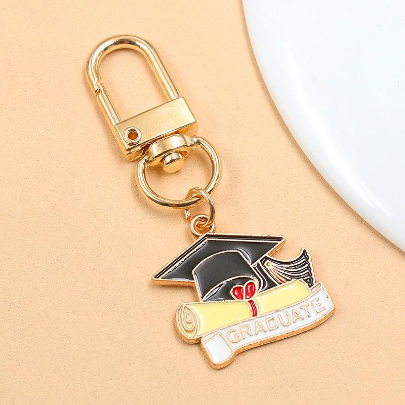 European & American Cross-Border Alloy Jewelry: Graduate's Hat & Flower Pendant Charm