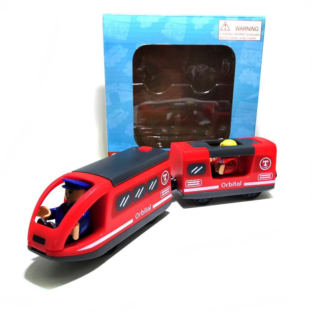 

Новый детский электропоезд на батарейках, подарочная коробка, литой магнитный локомотив, слот-игрушка для деревянного поезда, рельсовые игрушки, детский подарок