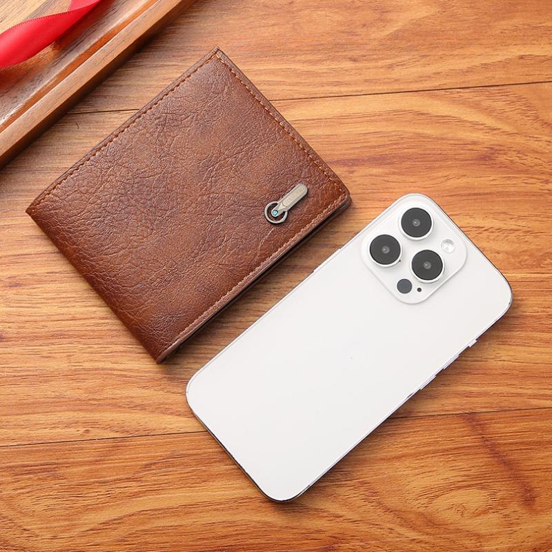 Men Purse Black Coin Wallet Male Business ID Cards Holder PU Leather Multiple Slot Casual Large Capacity Dollar Coin Money Bags