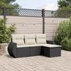 VidaXL Garden Lounge Set with Cushions 4 Pcs, Patio Sofas, Patio Furniture Set, Outdoor Furniture, Black 3221265
