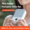 2000mah Silent Lazy Person Hanging Neck Fan Portable High Wind USB Charging Small Hanging Waist Fan Display Screen 3 Levels