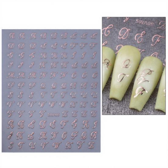 Naklejki do zdobienia paznokci nuty samoprzylepne DIY Vintage Angielski List Manicure Dekoracja Naklejki Damskie Akcesoria do Paznokci do Domu Salonu