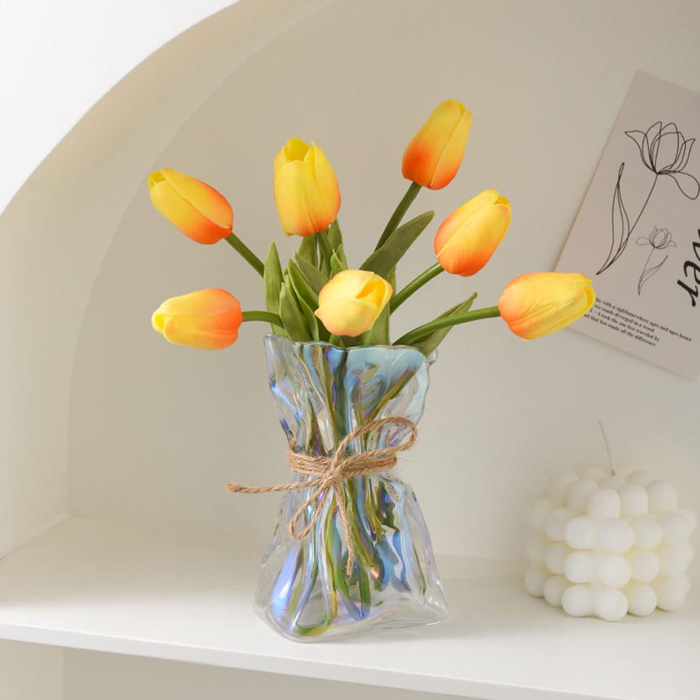 flower random shape single flower fresh dried interior height Korean flower glass vase Vase, stylish, base, design, Aurora, glass, cute, small, vase,