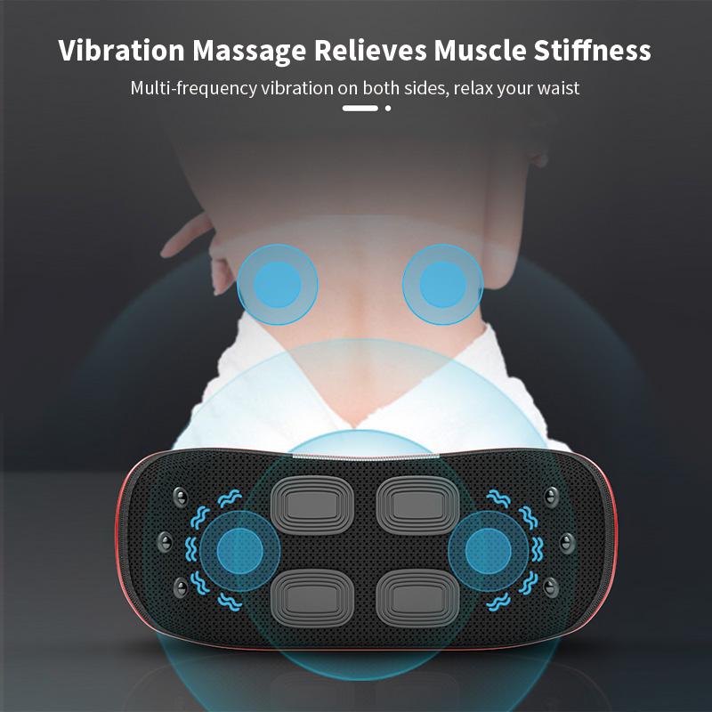 Portable High Frequency Vibration Waist Lumbar Comfort Care Pneumatic Air Lifting Traction EMS Waist Massager with Heating