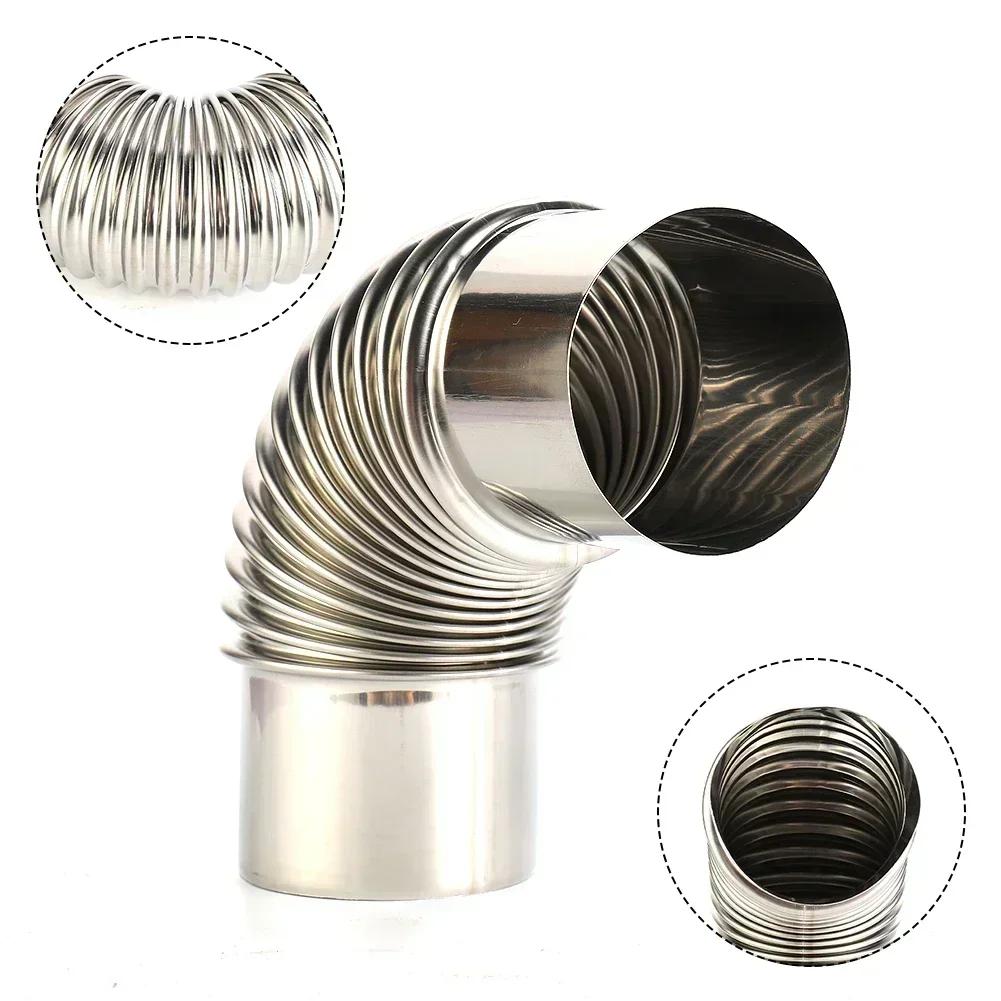 1Pz 60/70/80mm Acciaio Inossidabile Gomito a 90 Gradi Tubo Fumo Curva 90° Stufa Multi Canale Tubo Esterno Curva 90° Multi Curva 90° Mult