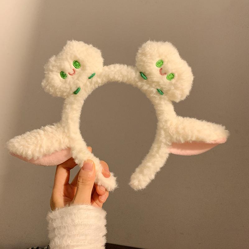 

Милый Мягкий Овечий Рог Ягненок Ухо Мягкий Флис Женская Повязка на Голову для Макияжа Головная Повязка Повязка для Волос для Умывания Лица Душа Аксессуары для Волос