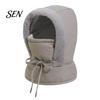 Thickened Winter Headwear Unisex Windproof Balaclava, Ski Mask Neck Warmer, Face Full Coverage Headgear Fleece Lined Hat for Men Women Skiing Cycling