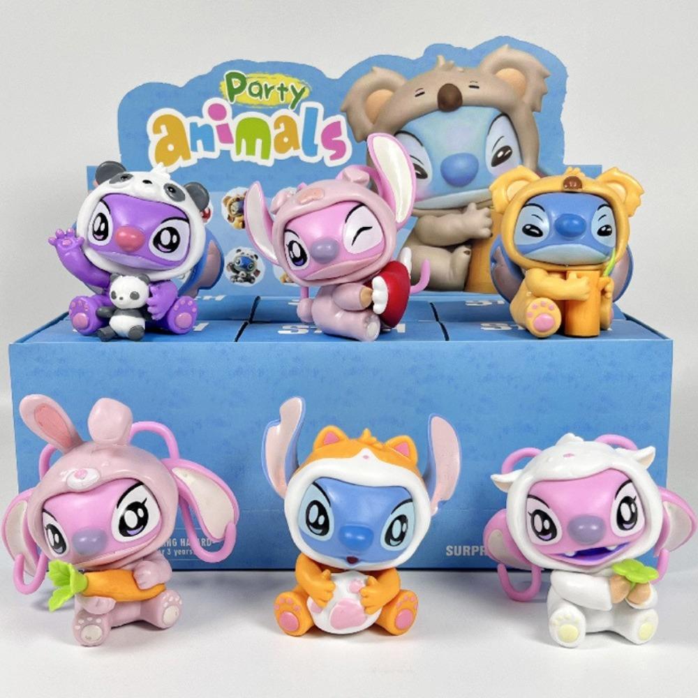 Hot Sell Stitch Animal Party Blind Box Cartoon Model Figure Anime Collectible Figurine Collection Desktop Ornament Kid Toys Gift