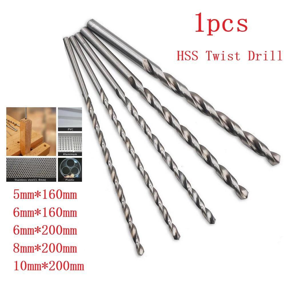 1 Pcs Drill Bit Metal Carpentry Drill 5-10mm Extended Long W/ Straight Shank Woodworking Tools Accessories High Speed Steel