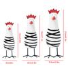 Mediterranean Hand Carved Wooden Rooster Family 3 Piece Set Colorful Figurines Home Decor