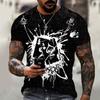 Men's Printed Color Cross 3D Short Sleeved T-shirt Summer Casual Sportswear Shirt