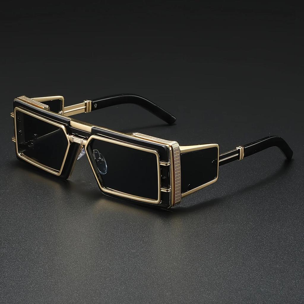 New Metal Men Sunglasses Square Fashion Glasses Steampunk Men Luxury Brand Design Sun Glasses Women Outdoor Punk Eyewear Uv400