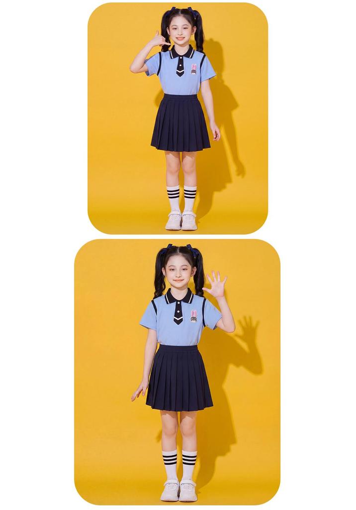 Summer Two-Piece School Uniform Set for Boys & Girls - Kindergarten & Primary School Performance Outfit