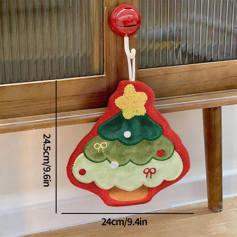 Christmas Towels Absorbent Santa Claus Christmas Tree Snow Man Hand Towel Kitchen Handkerchief Wipe Cloth Christmas GIfts Towels
