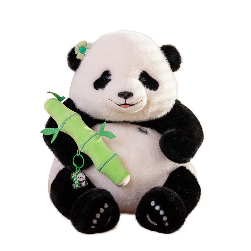 New Giant Panda Doll Flower Panda Plush Toy Doll Backpack Doll Same Birthday Gift In Chengdu