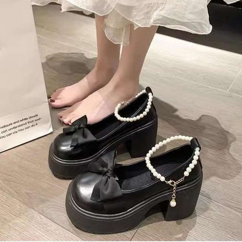 Mary Jane High Heels Women's 2025 New French Retro Versatile Temperament Thick Heel Single Shoes Gentle Style Bridesmaid Shoes
