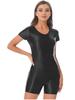 Glossy High-Elastic Bodysuit: Sleek Ballet & Yoga Dancewear