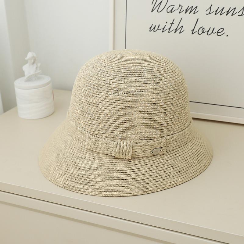 Sunscreen visor hat big eaves hat bucket hat women's basin hat, foldable sunscreen flat top straw hat seaside beach hat women