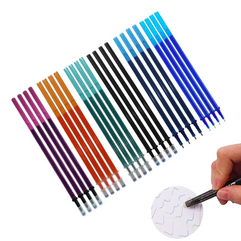20Pcs/lot 0.5mm Erasable Pen Refill Rod Set Washable Handle Blue/Black/Red/Orange Ink Magic Gel Pen for School Office Supplies Tools