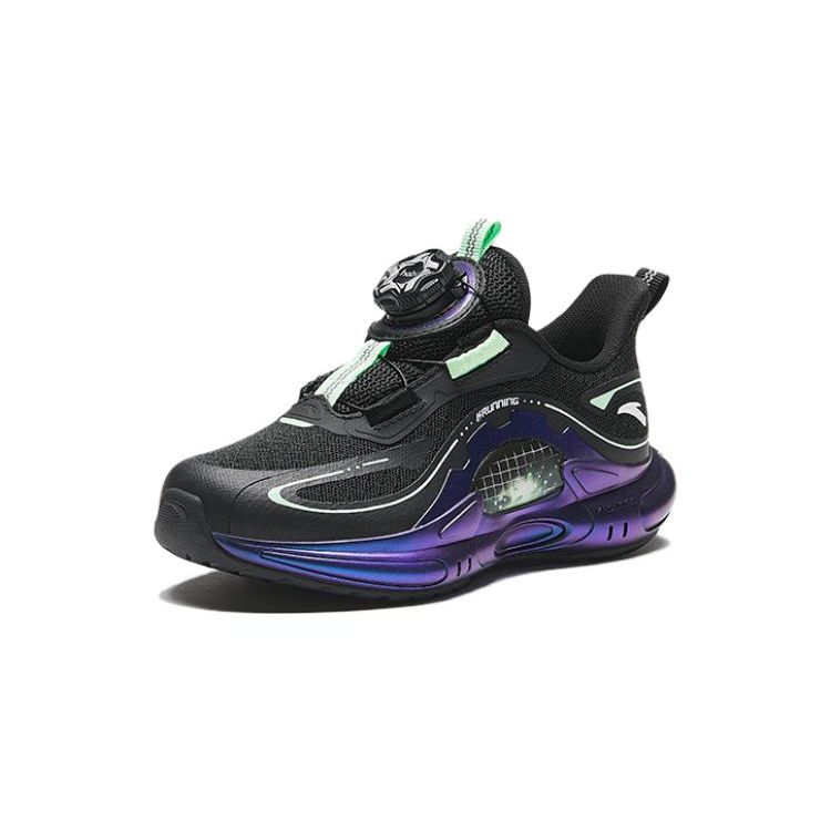 Anta Comfortable Shock Absorbing Durable Low Top Kids Running Shoes Kids Running Shoes Black Blue 312419901-5