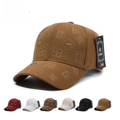 Versatile Baseball Cap Shade Sunscreen Cap Big Eaves Hot Diamond Printed Bent Eaves Version Retro Men's and Women's Cap