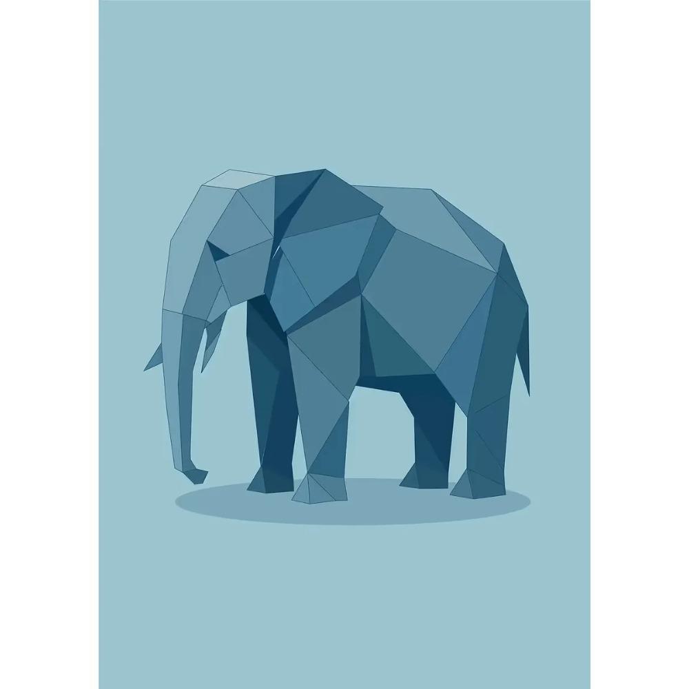 Abstract Geometric Stereoscopic Cute Animal Posters Jaguar Penguin Bear Prints Canvas Painting Wall Art Picture Home Room Decor