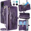 Lacass for Jitterbug Smart4 Smart 4 for Seniors (aka Lively Smart) Case Wallet,[Cards Theft Scan Protection] Card Holder Zipper Leather Flip Cover