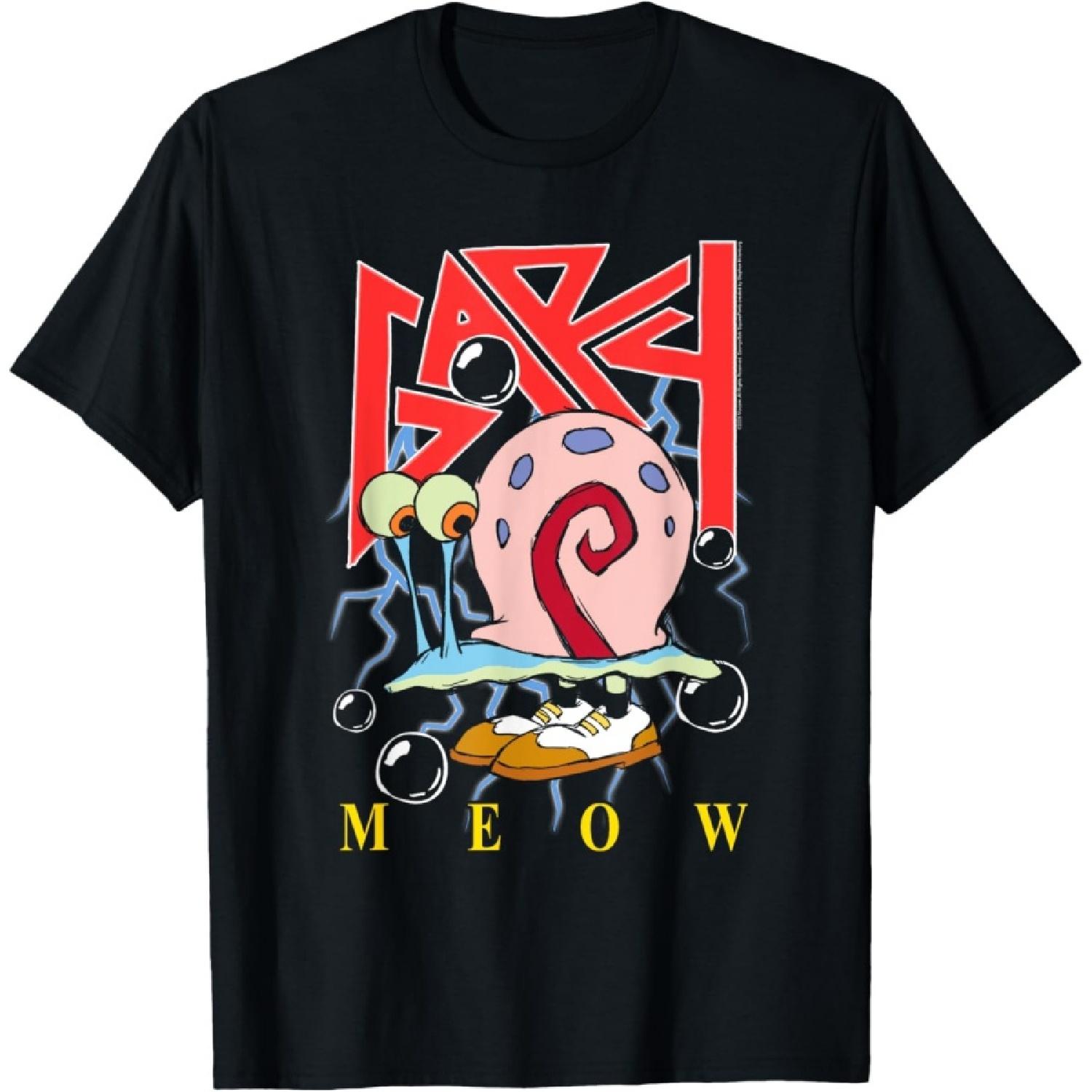 SpongeBob SquarePants Gary Snail Heavy Metal Band T-Shirt S
