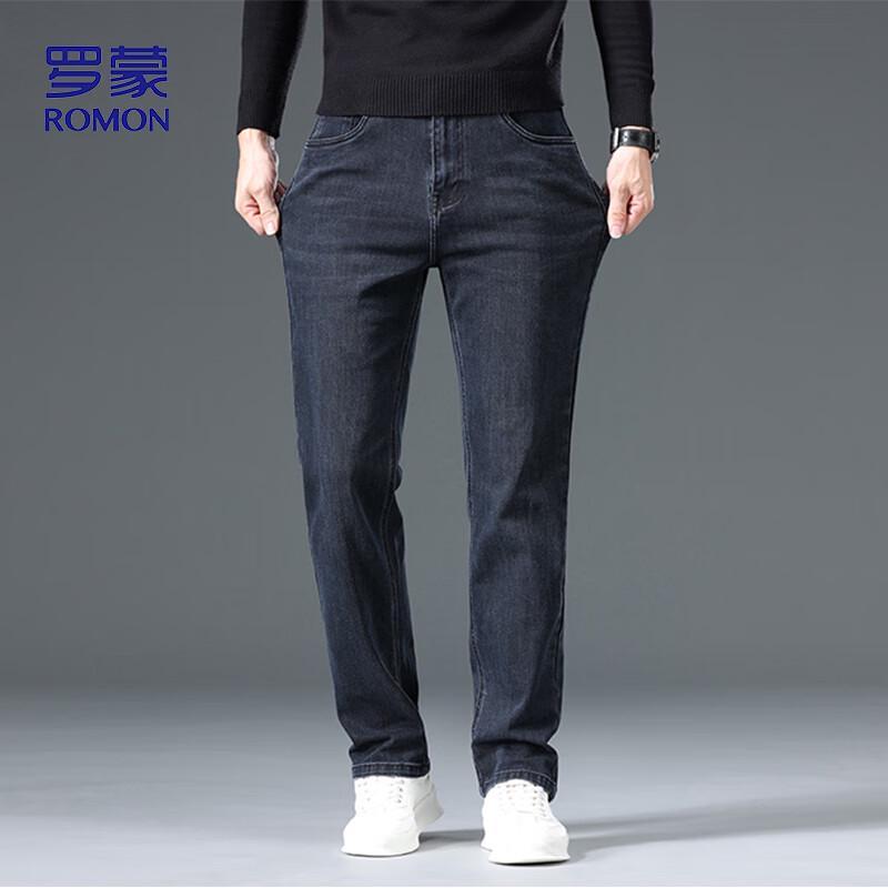 ROMON Men's Business Casual Straight Fit Stretch Jeans