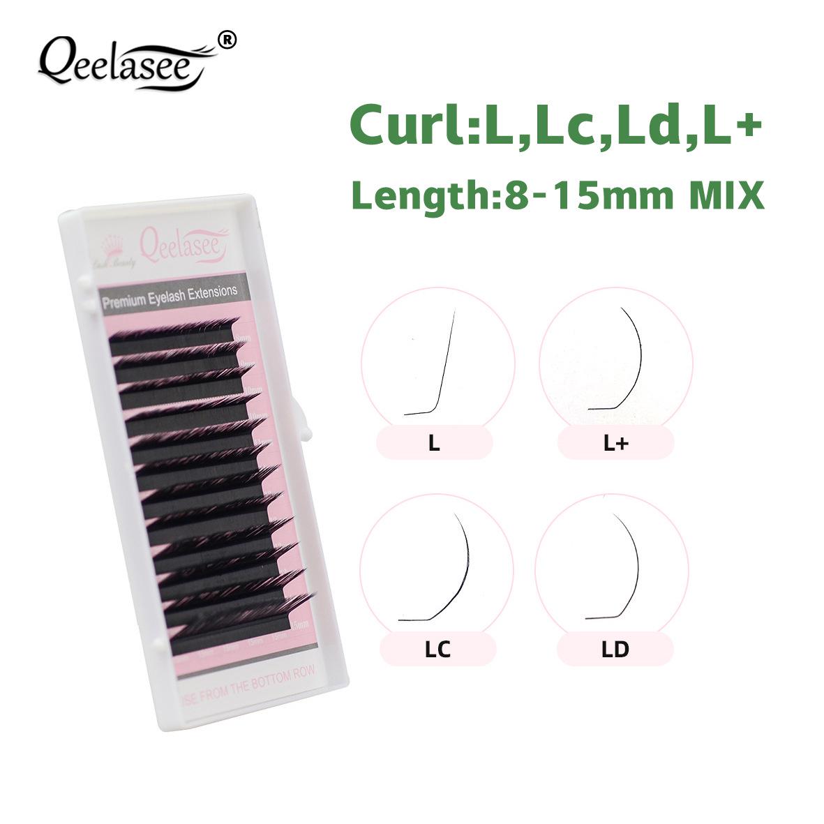 Qeelasee L Curl Soft Natural False Eyelashes 0.10mm L+ Curl