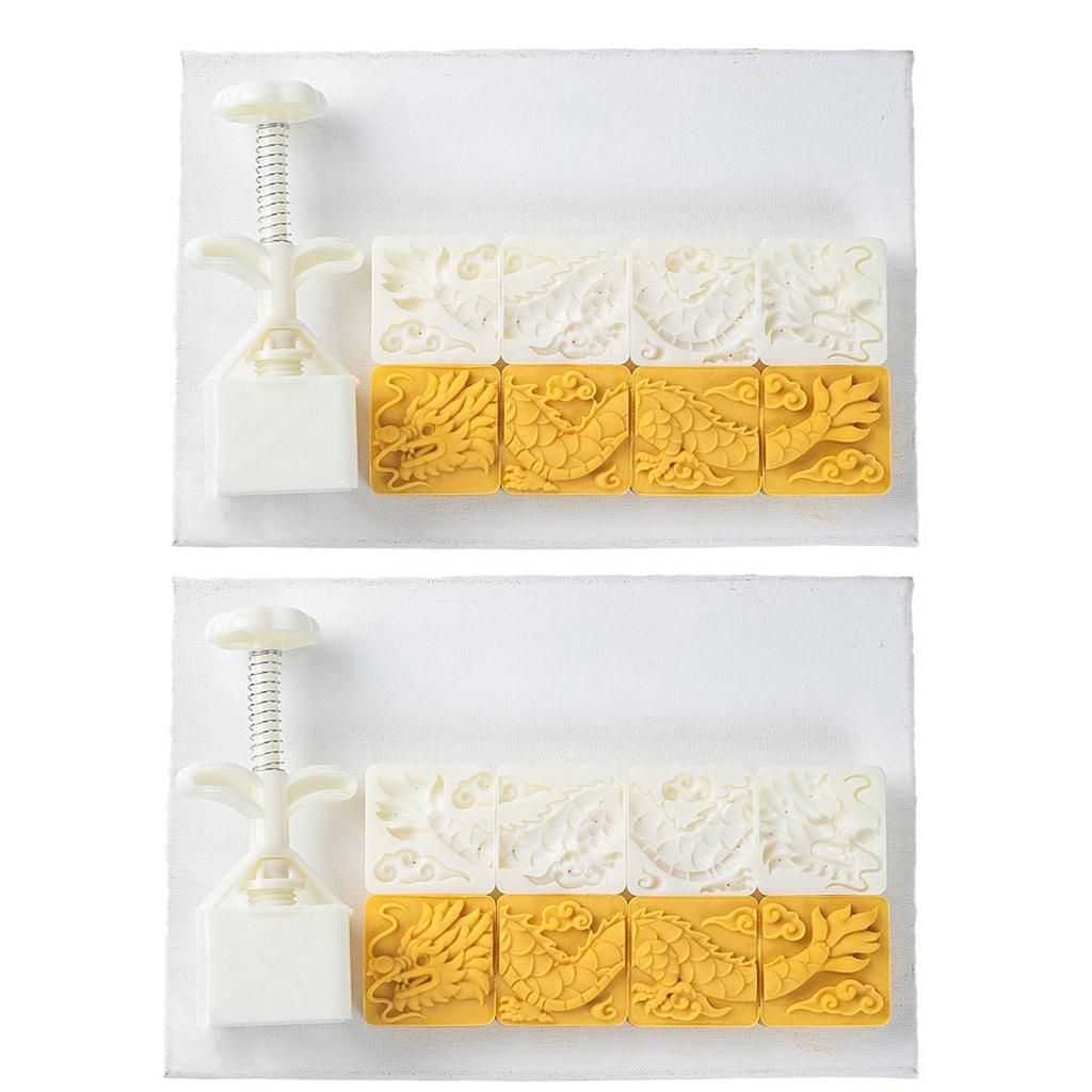 Formička na čínské pečivo Ručně lisovaná forma na měsíční koláče s čínským drakem Festivalové formičky na dorty Formy na dezerty pro milovníka vaření