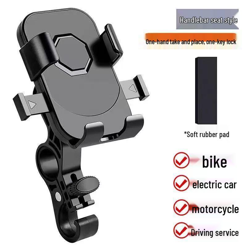 Universal 360° Rotation Phone Holder for Bikes, Scooters & Motorcycles - One-Hand Easy Mount