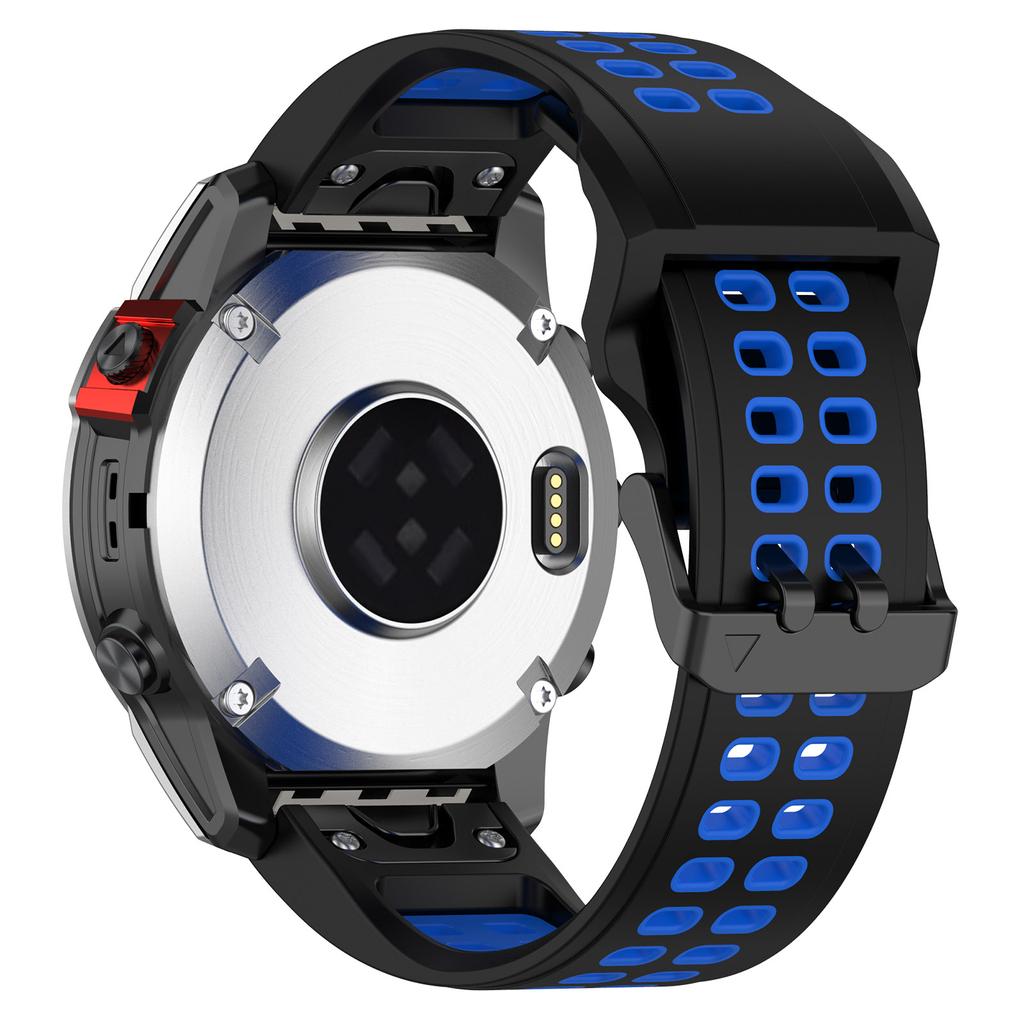 For Garmin Descent G1/COROS VERTIX Watch Band 22mm Dual-Color Watch Strap Silicone Watchband with Dual-Hole Buckle