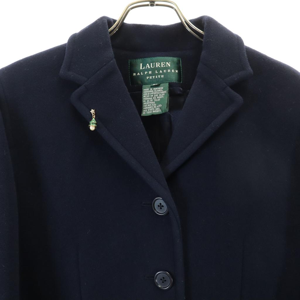 LAUREN RALPH LAUREN PETITE wool coat 2P Navy Women Used