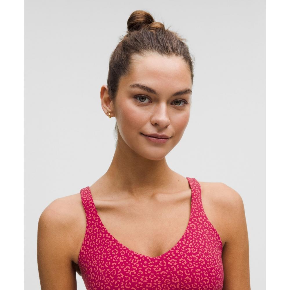 Lululemon Align  TAnk Top  Light Support  A B Cup leopArd dAisy Desert Red mAgentA Smoke