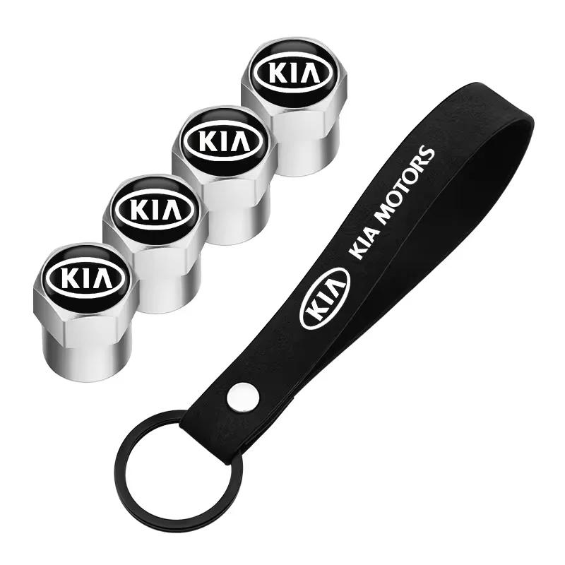 MTDY7 Car Key Ring Suede Rope Keychain Metal Wheel Tire Valve Caps For KIA Rio Ceed Sportage Cerato Soul Sorento Car Stickers