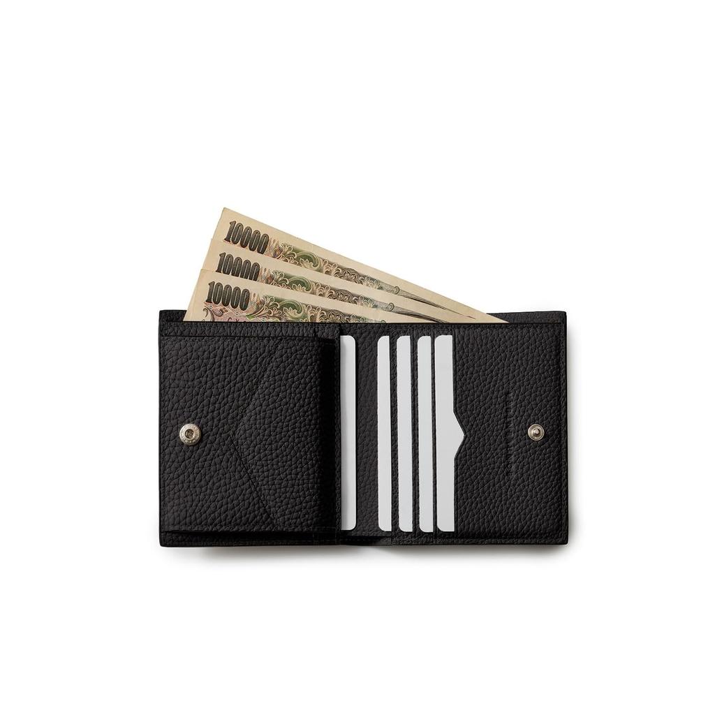 BONAVENTURA All Shrink Leather Bifold Wallet [Black] Wallet, European-grade Genuine Leather, Gift, BWAT9S-BK