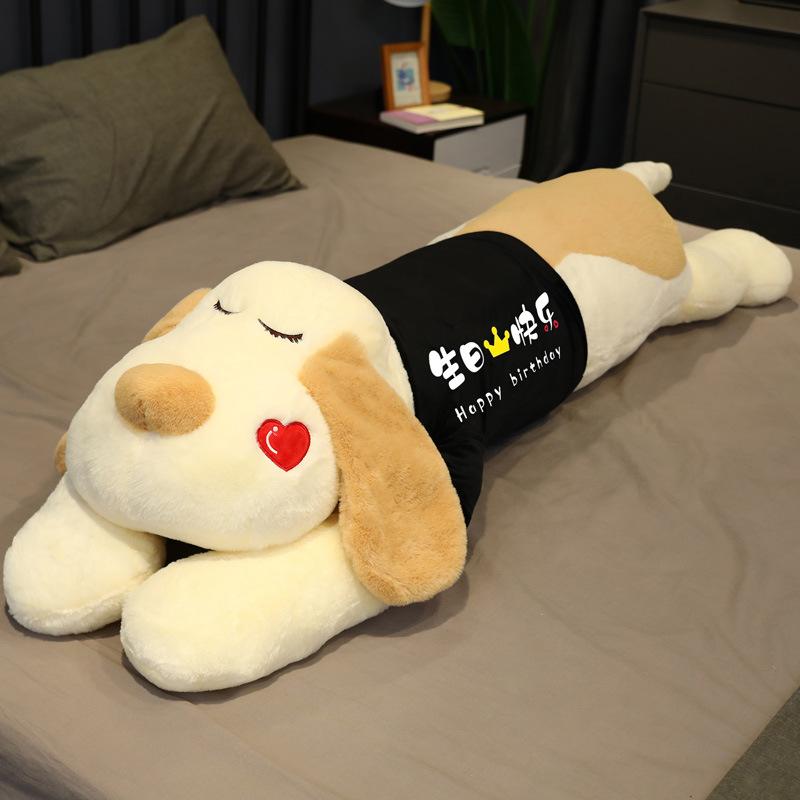 Riesiges Süßes Weiches Daunenbaumwoll Hund Plüschkissen Puppe Stofftier Haustierpuppe Baby Langes Schlafkissen Begleitgeschenk Für Freundin 110cm