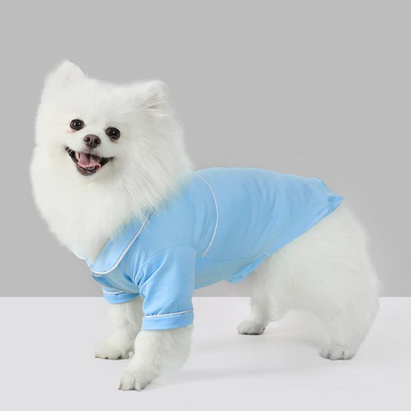 Pet Shirt Pajama for Dog Cats Lapel Collar Shirt Dog Sleepwear Comfortable Two Legged Shirt Dog Loungewear Pet Supply