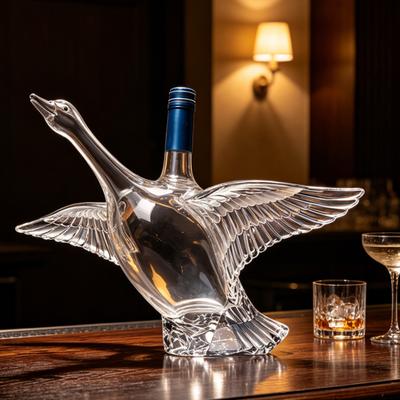 Liba madár alakú whisky dekantáló, 3D üveg állat likőrös üveg bárpultba, művészi bor adagoló otthoni ajándékba