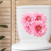 Bathroom Luminous Toilet Sticker Night Light Pink Chrysanthemum Toilet Seat Cover Sticker Self-Adhesive Beautify Home Decor