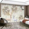 New Chinese Style Luxury Gold Elk Lucky Fortune Curtain Bedroom Living Room Kitchen Blinds Curtain 2 Panels High Shading New